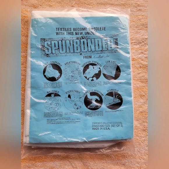 NWOT Spunbonded Pacage  of 2 standard zipper pillow covers - Picture 1 of 6